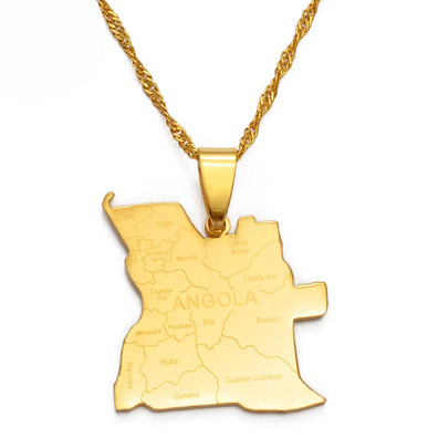 Collana carta Angola colore oro